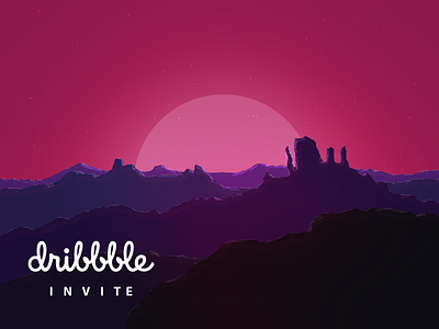 Dribbble Invite! dribbble invite sunset