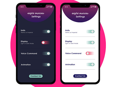 Settings Screens app concept baking calculator daily ui 007 dailyui design ui user interface vector