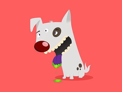 Radioactive dog character design illustration vector