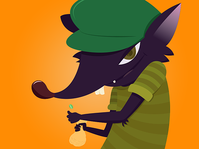 Raccoon character design flat illustration vector