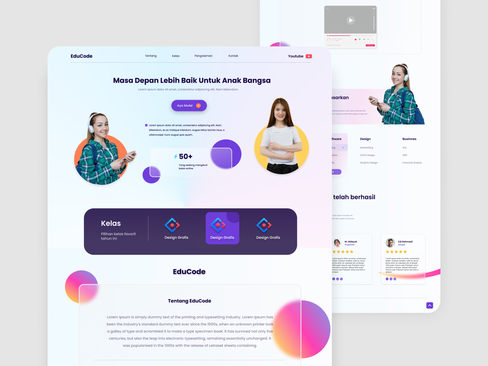 Glassmorph Landing Page by Mas Ed on Dribbble