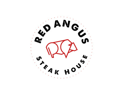 Red Angus 2 branding bull cow identity logo meat red angus restaurant steak steak house