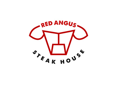 Red Angus 3 branding bull cow identity logo meat red angus restaurant steak steak house