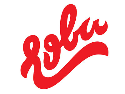 Robu Co bold lettering logo robu script type vintage