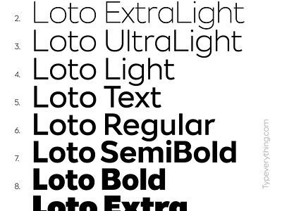 Loto Sans fonts loto typeface