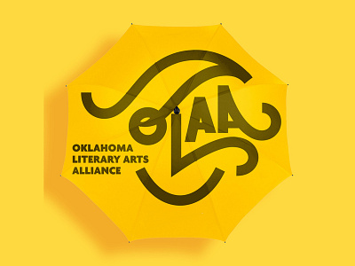 Oklahoma Literary Arts Alliance brand branding face identity lettering logo oklahoma type typography umbrella