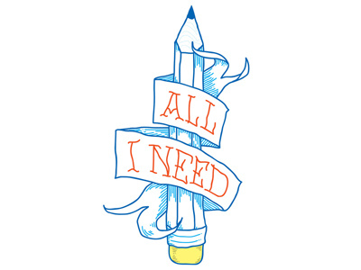 All I need illustration pencil tshirt