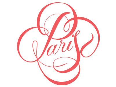 Paris lettering logo ornamental paris script swashes typography