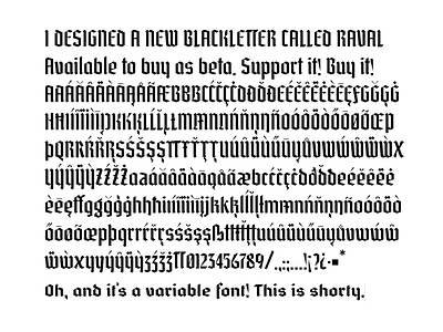 Raval Blackletter blackletter font fonts fontself raval robu type design typeface typeface design typeface designer typefaces