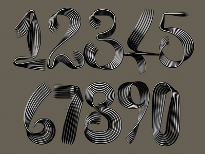 Sculptural Numerals editorial fonts lettering metal numerals robu sculpture typography