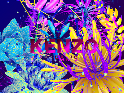 Kenzo flowers illustration japanese kenzo key visual robu