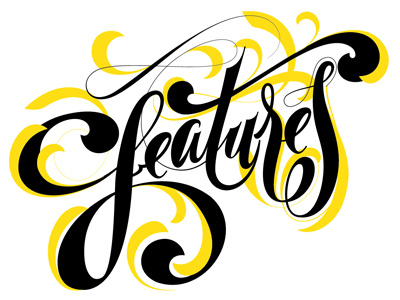 Features 2 lettering script swashes type typography