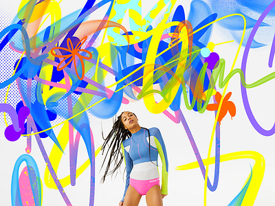Nike Icon Clash x Robu abstract flowers graffiti key art key visual nike sports graphics