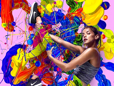 Nike Women colors female athlete generative art sports graphics