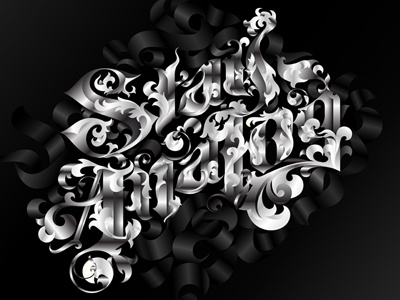 / Stay Analog black letter hand drawn lettering type typography