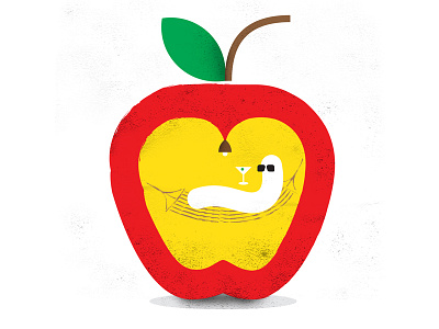 Worm Inside apple cocktail fruit illustration worm