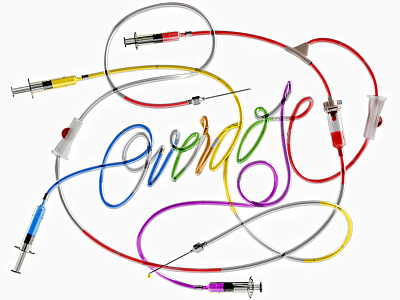 Overdose colors lettering plastic script