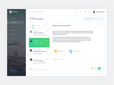 Dashboard UX/UI (Message) attach azerbaijan baku dashboard design green interface message send ui ux