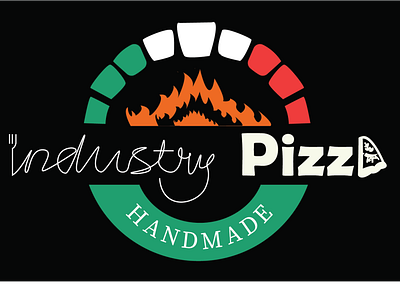 Industry Pizza design flat logo