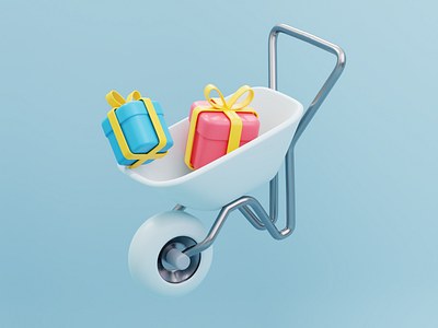 Cute 3D Wheelbarrow