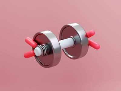 Cute 3D Dumbell 3d 3ddesign 3dhands 3dicon appdesigner blender3d design dumbell illustration ui webdesign