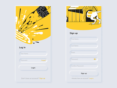 Neomorphic Login System Light UI Design