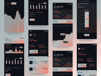Stock portfolio and investments app UX-UI analytics app appdesign bitcoin crypto currency data design illustration minimal smooth stock ui userexperience userinterface ux