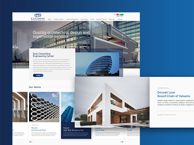 ECEC corporate interaction landing page minimal real estate ui user experience user inerface ux web web design