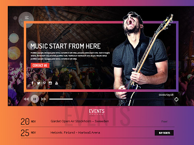 Music profile experience design landing page music ui user experience user interface ux web design