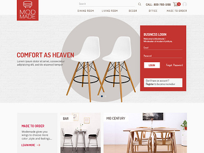 Modmade Furniture chair ecommerce furniture retail ui userexperience userinterface ux