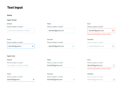 Structure Input Text components