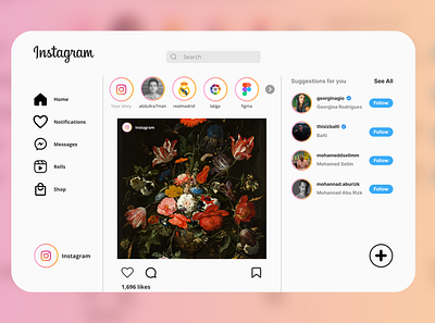 Instagram Landing Page graphic design ui