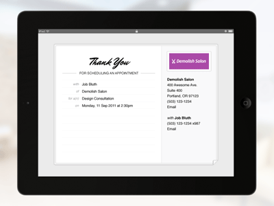 Thank You / Confirmation for SetMore Appointments ui ux design mobile tablet minimal