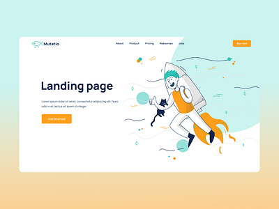 Mutatio - Landing Page design illustration ui web
