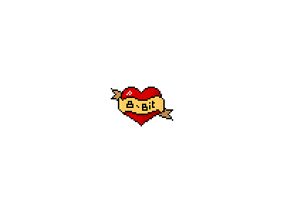 4 Life 8 bit heart pixel