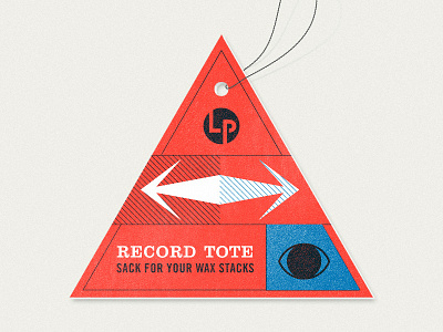 Record Tote Hang Tag hang tag lp records two color vinyl