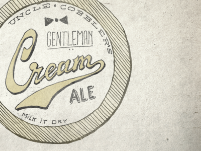 Gentleman Cream beer cobbler cream ale hand drawn label type