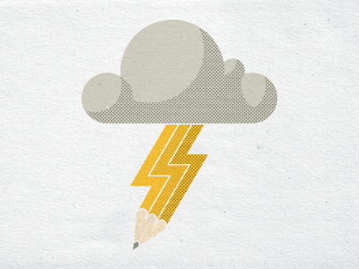 Brain Storm cloud limited edition pencil prints silk screen