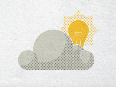 Inspiration cloud halftone inspiration light bulb