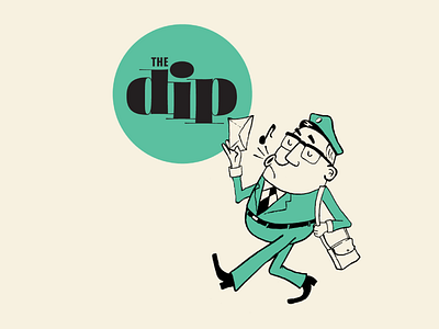 The Dip's Mail Carrier characer illustration lettering logo music type whistle