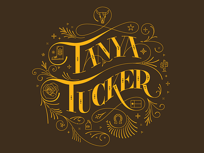 Tanya Tucker Lettering boot country music lettering rose skull tanya tucker