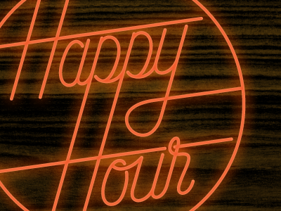 Happy Hour art bar beer custom happy hour locals only neon philadelphia philly show sign type