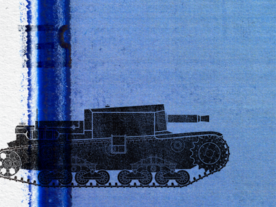 Tank blue distressed illustration tank