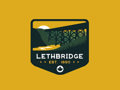 Lethbridge Alberta Badge badge illustration patch print