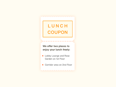 Lunch Coupon coupon ticket