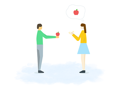 illustration_work 01_understand user apple character clap girl illustration people person understand user work