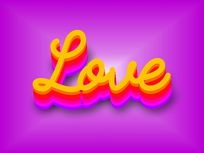 3d text effect love