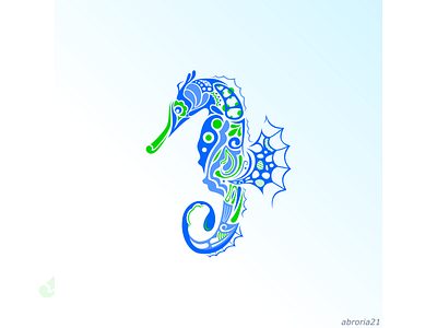 Seahorse animal animal logo design graphic design inkscape sea self taught