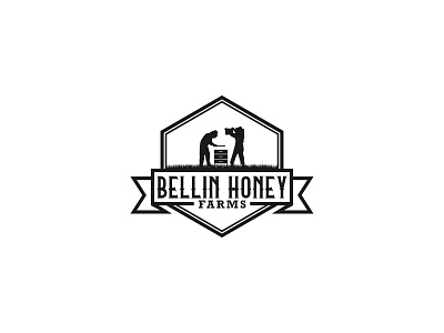 bellin honey farm bee classic design farm graphic design honey illustrator logo vector vintage