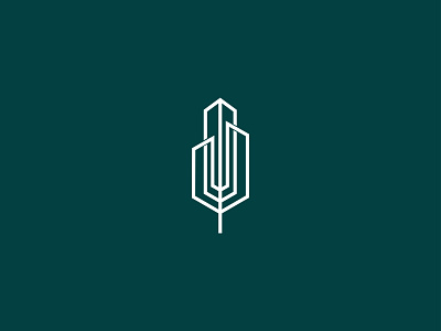 podung apartment building design eco green icon illustrator leaf logo minimal realestate realty vector